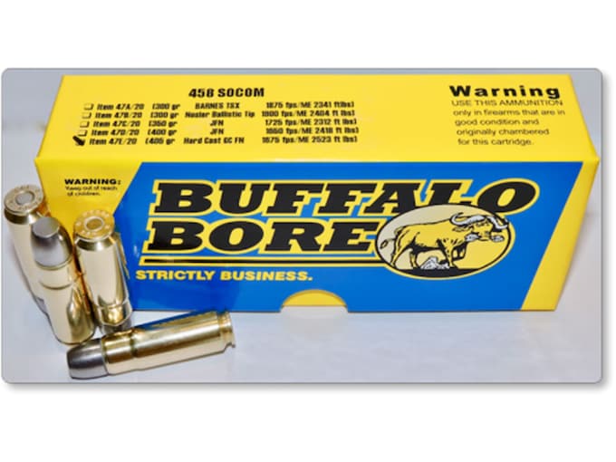 Buffalo Bore - 458 SOCOM - 405gr - Lead Hardcast FN