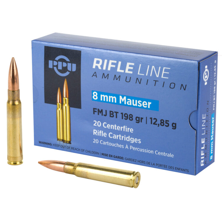 Prvi PPU - 8mm Mauser - FMJ - 198gr - 20 Centerfire Cartridges