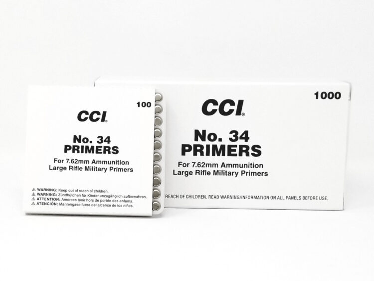 CCi - No. 34 - Large Rifle Military Primers - 7.62 Ammunition - 1000